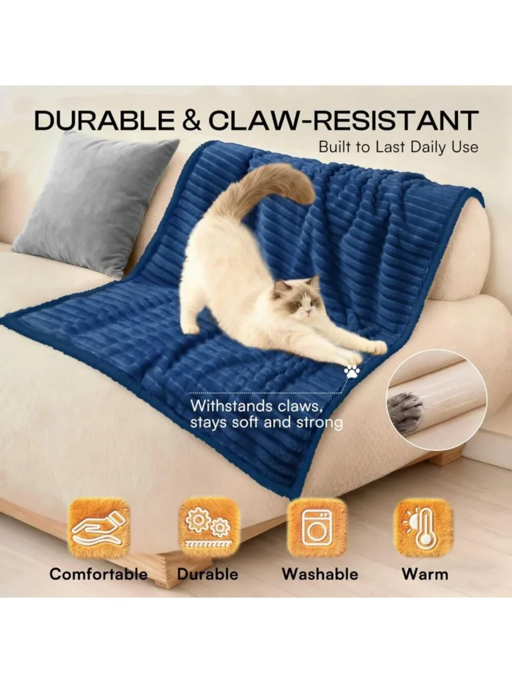 Ultra-Soft Waterproof Dog Blanket for Large Dogs - Durable, Warm, Machine
